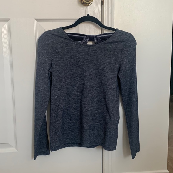 Kids Blue & sliver long sleeve w/ cute bow in back - Picture 1 of 3